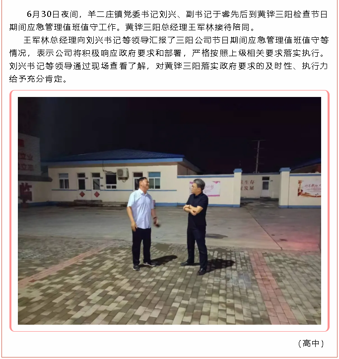 羊二莊鎮(zhèn)領導到黃驊三陽進行安全檢查59