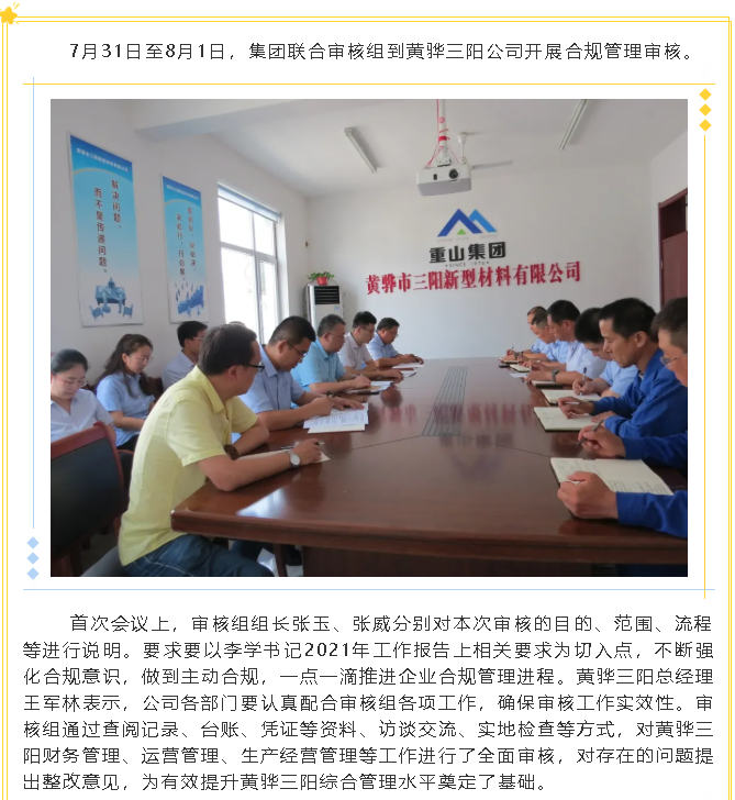 集團公司到黃驊三陽進行合規(guī)管理審核32