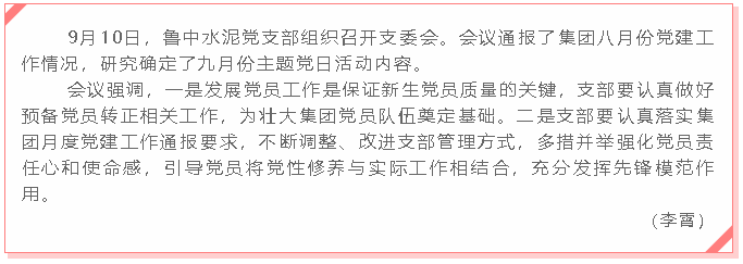 魯中水泥黨支部召開支委會6